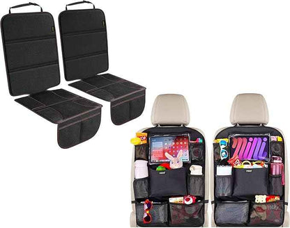 PIDO Car Seat Protector for Child Car Seat, Seat Back Organizer with Touch Screen Tablet Holder and 8 Pockets, Car Travel Accessories