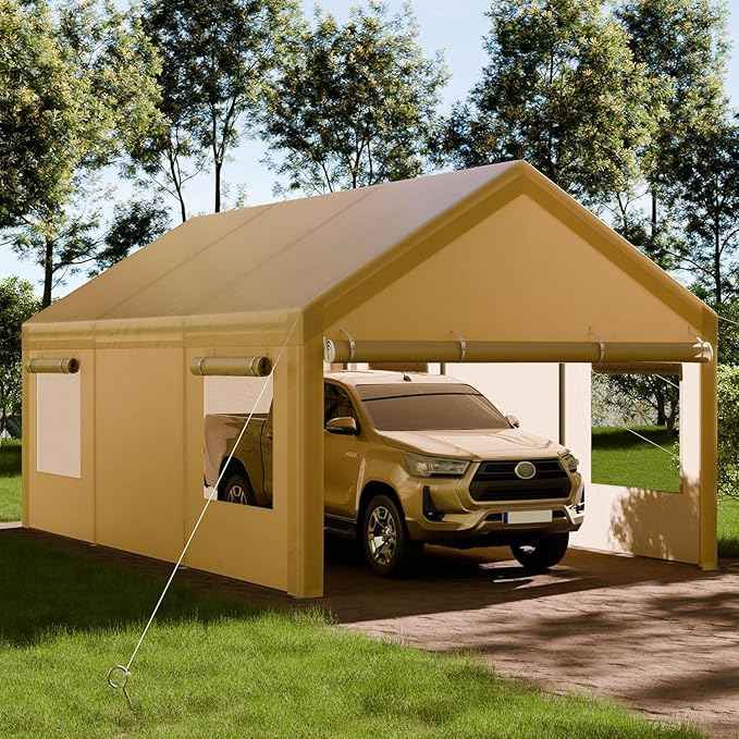 Shintenchi Portable Garage Canopy,10x20 FT Heavy-Duty Design Carport,Carport Canopy