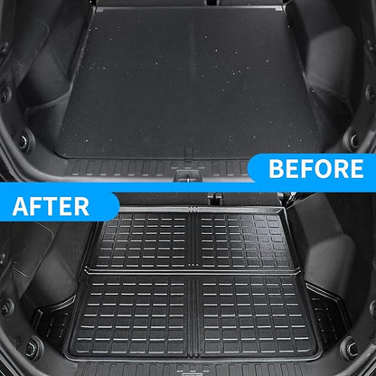 Bomely Floor Mats Compatible with 2018-2024 Chevrolet Equinox Cargo Liner GMC Terrain TPE All Weather Trunk Mat 2023 Chevy Equinox Accessories (Rear Trunk Mat+Floor Mats)