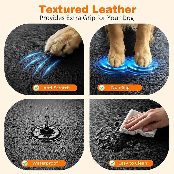 URPOWER Large Dog Backseat Extender for Extended Cab Trucks - Hard Bottom PU Leather Dog Car Seat Cover for Back Seat, Waterproof Dog Hammock Pet Rear Seat Protector Holds 400lbs for F150 SuperCab