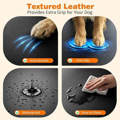URPOWER Large Dog Backseat Extender for Extended Cab Trucks - Hard Bottom PU Leather Dog Car Seat Cover for Back Seat, Waterproof Dog Hammock Pet Rear Seat Protector Holds 400lbs for F150 SuperCab