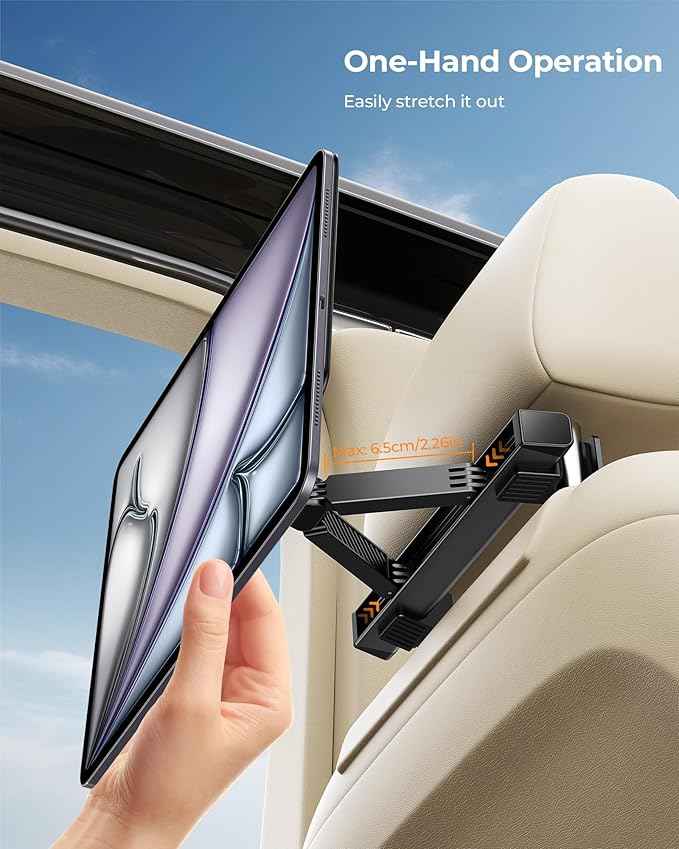 KU XIU Magnetic iPad Holder for Car Headrest,Backseat Tablet Car Mountfor iPad Pro 13" M4 (2024) Only,iPad Car Holder Back Seat Travel Accessories Long Road Trip Essentials for Kids