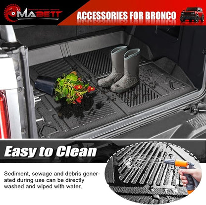 Mabett Cargo Liner Non-Slip Mat for Ford Bronco Accessories, All-Weather Protection Trunk Mat Fit Bronco 2026,2021-2025 4-Door Black