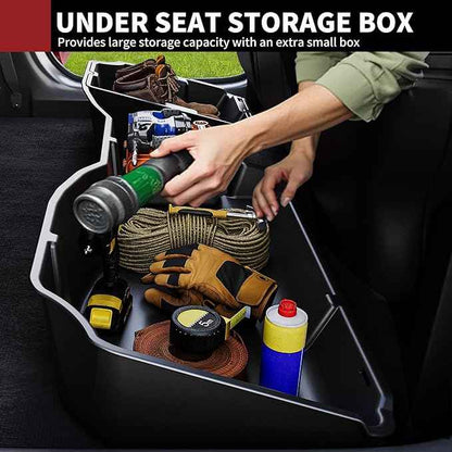 oEdRo Underseat Storage for Chevy Silverado/GMC Sierra 1500(2014-2018) Crew Cab, 2500HD 3500HD(2015-2019), Upgraded Rear Under Seat Storage Truck Organizer Tool Box