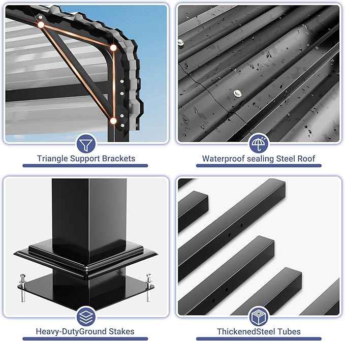 Polar Aurora 20x30 FT Metal Carport, Car Port with Heavy Duty Carport Canopy, Reinforced Base and Upgraded Support Framework, Garage Shelter for Cars, Boats and Trucks