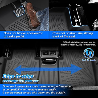 Cartist Floor Mats & Cargo Liner Fit for 2007-2014 Chevy Tahoe 8 Seats (Not for Hybrid) & GMC Yukon All Weather Cargo Liners Carpet Protection