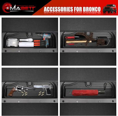 Mabett Trunk Lower Storage Mat for Ford Bronco Accessories 2026, 2021-2025 4-Door and 2-Door Heavy Car Cargo Mats Black