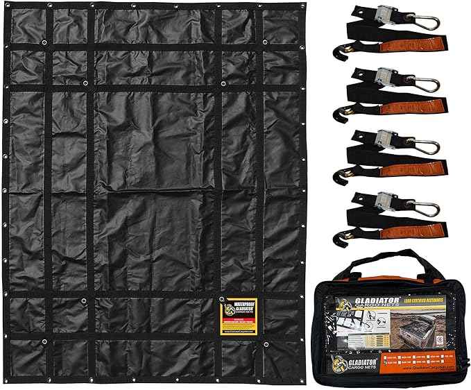 Waterproof Gladiator Cargo Net - Heavy Duty Truck Cargo Net Tarp (SGW-100) Small: 4.75' x 6'