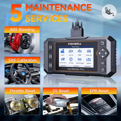 2025 FOXWELL NT614 Elite OBD2 Scanner with 5 Resets ABS Bleeding, SAS Calibration, Oil, EPB, Throttle, Upgrade of NT604 Code Reader Scan Tools, ABS SRS Engine Transmission Battery Test Car Scanner