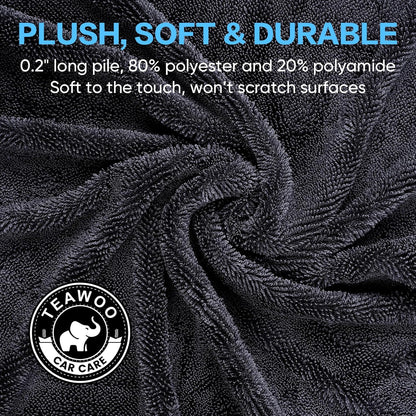 Shiny Wipes Shower Cleaning Cloth, Ultra Absorbent Car Drying Towel, 4 Pack 16 x 24 inch Microfiber Cleaning Cloth for Car, Bath & Househood