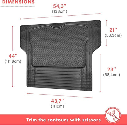VaygWay Heavy Duty Cargo Liner Trunk Floor Mat – All Weather Trunk Protection Floor Mat - Black Rubber Trimmable Durable Cargo Auto Mat – Universal Fit Car SUV Truck Auto