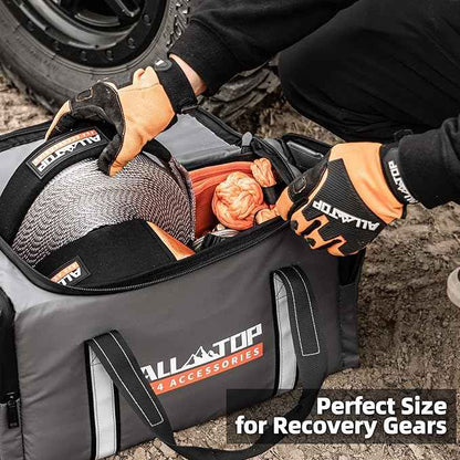 ALL-TOP Recovery Pack Bag, Water-Resist Tool Organizer for Offroad Gear & Overland Equipment, Standing Zippered Waterproof Storage Tote, Gray Empty