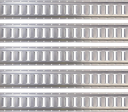 US Cargo Control E Track, Made in USA, 12 Gauge Steel 5 FT Galvanized E Track Rail (5-Pack) Horizontal ETrack Rails for Trailers, Garages, Cargo Vans, 6,000 Pounds Break Strength Per E-Track Slot