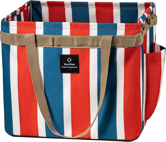 Thous Winds Tactical Camping Storage Bag, 30L Collapsible Multifunctional Storage Toolbox, for Outdoor Camping Picnic Car Trunk Organizer, RWB