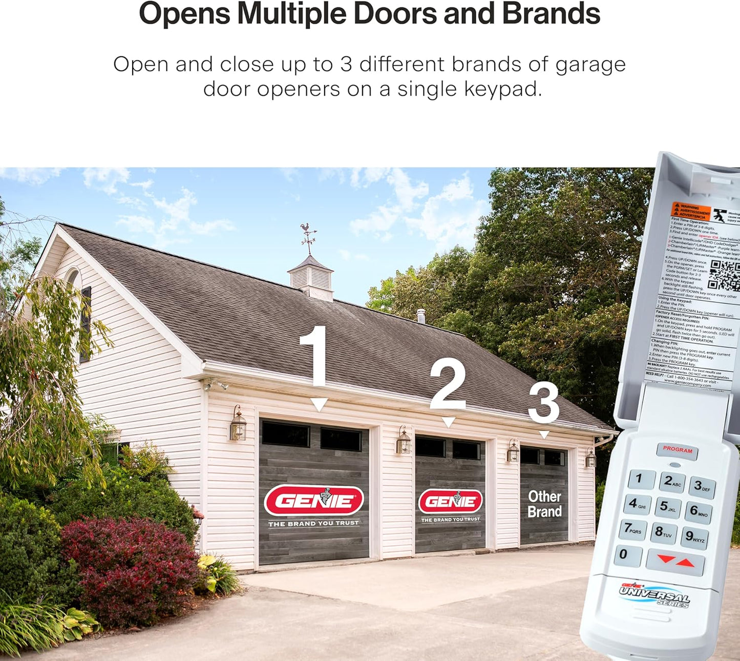 Genie Genuine GUK-R Wireless Universal Garage Door Opener Keypad, Compatible with LiftMaster, Chamberlain, Genie, Craftsman and More