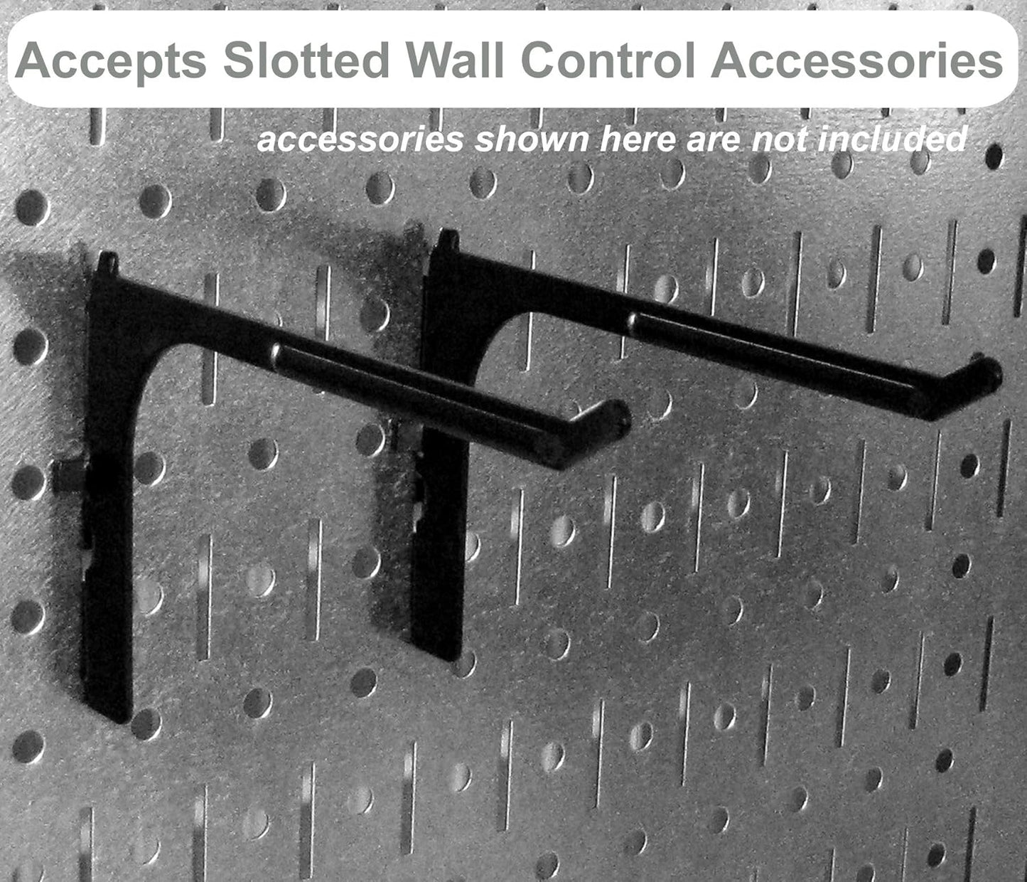 Wall Control Metal Pegboard Organizer Utility Tool Storage and Garage Pegboard Organizer Kit with Metallic Tool Board and White Accessories