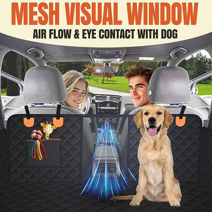 Back Seat Extender for Dogs, Hard Bottom Car Seat Cover for Dogs. Hammock Style, Large Space, Holds 420lbs, Sturdy, Waterproof for Car, SUV, Truck (Black)