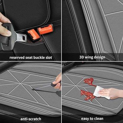 Car Seat Covers Front Seat Fit for Chevy Equinox 2011-2024 2025 2026: 5 Seat Auto Interior Accessories, Waterproof Faux Leather Vehical Car Seat Cushions Cover Black&Grey