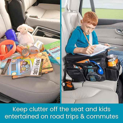 High Road CarHop Backseat Organizer for Kids and Passenger Seat Organizer for Adults - Car Seat Cooler with Cup Holders and Convertible Tray Lid