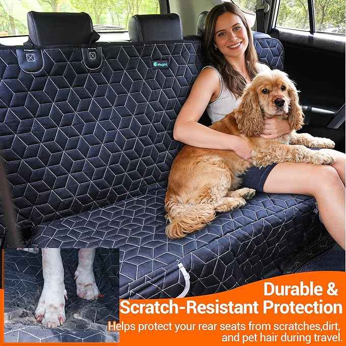 Bench Dog Car Seat Covers for SUV, Waterproof Dog Seat Cover for Back Sea, Dog Seat Cover Protector for Suvs,Cars,Trucks, Heavy Duty Non-Slip Split Bench, Pet & Kid Proof (52" W)