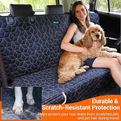 Back Seat Dog Car Seat Cover, Waterproof Car Seat Protector for Cars SUVs Trucks, Heavy Duty Non-Slip Split Bench, Dog & Kid Proof, Easy Clean, (54" W)
