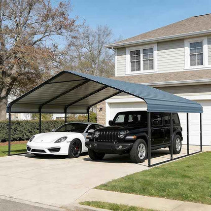 20x20 FT Carport Heavy Duty -Metal Carports for 2 Car All Weather,Garage Kit with Reinforced Frame, Steel Car Canopy Shelter for Outdoor Vehicle Protection