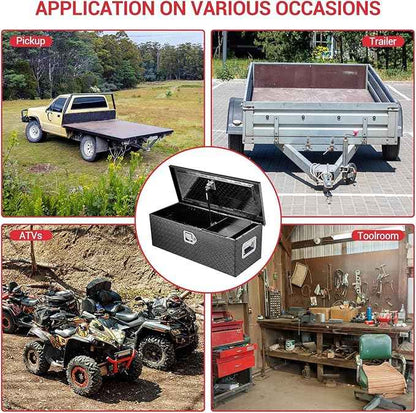 Garvee 30 Inch Truck Bed Tool Box, Heavy Duty Aluminum Pickup Tool Chest with Sliding Shelf, Waterproof & Rust-Resistant Storage Organizer for Truck, RV, Trailer, Black