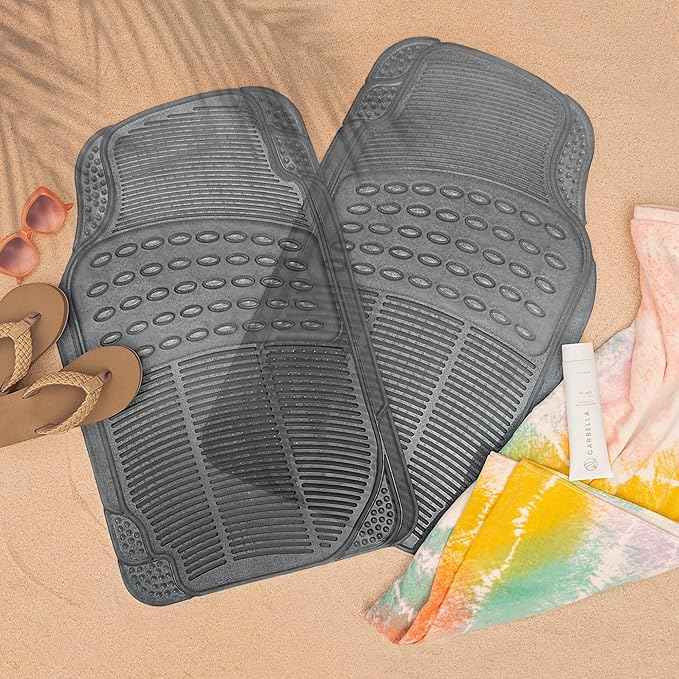 Carbella Automotive Floor Mats for Cars, 2 Piece Car Floor Mats Purple Translucent, Trim-to-Fit All Weather Clear Car Mats for Auto Truck Van SUV, Car Accessories for Women