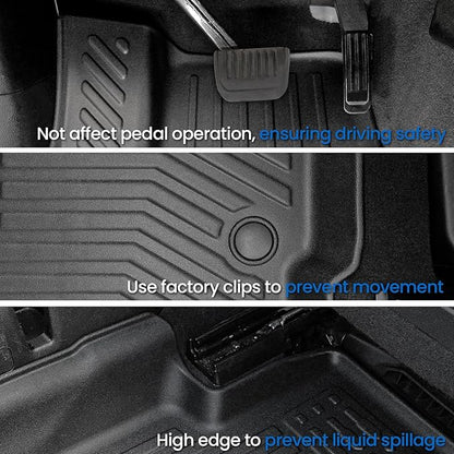 Floor Mats Cargo Mat for 2021-2025 2026 Jeep Grand Cherokee L w/Captain Chair (Only for 6-Seater w/o 2nd Row Armrest), All Weather TPE Trunk Cargo Liner Car Accessories (L | Floor Mats Set)