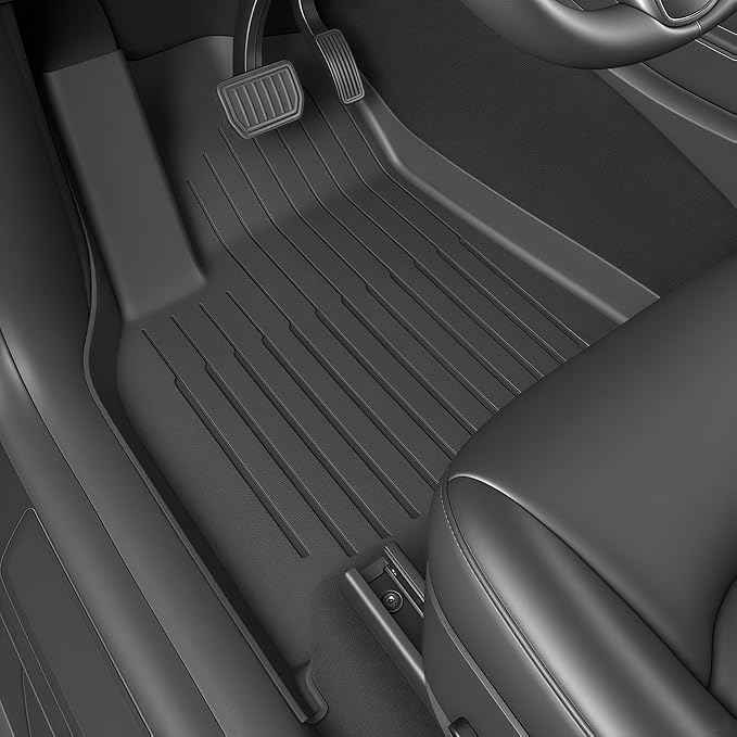 SUPER LINER 2021-2023 Tesla Model 3 Floor Mats | 6-Piece Set Extra-Thick TPE All-Weather Floor & Cargo Liners | Pet & Child-Friendly Custom Fit Interior Accessories