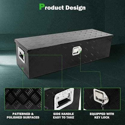 SCITOO 39 Inch Truck Bed Tool Box,Aluminum Heavy Duty Diamond Plate Crossover Storage for Most Full Size Pickups,Lockable Weatherproof Chest,Fits 39" Truck Beds,Easy Access to Load and Unload