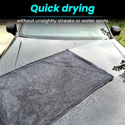 2 Pack 1300 GSM Car Drying Towel,Double-Sided Microfiber Towels for Cars(36" x 24"),Extra Large Ultra Absorbent,Without Residual Lint,Scratches or Water Spots