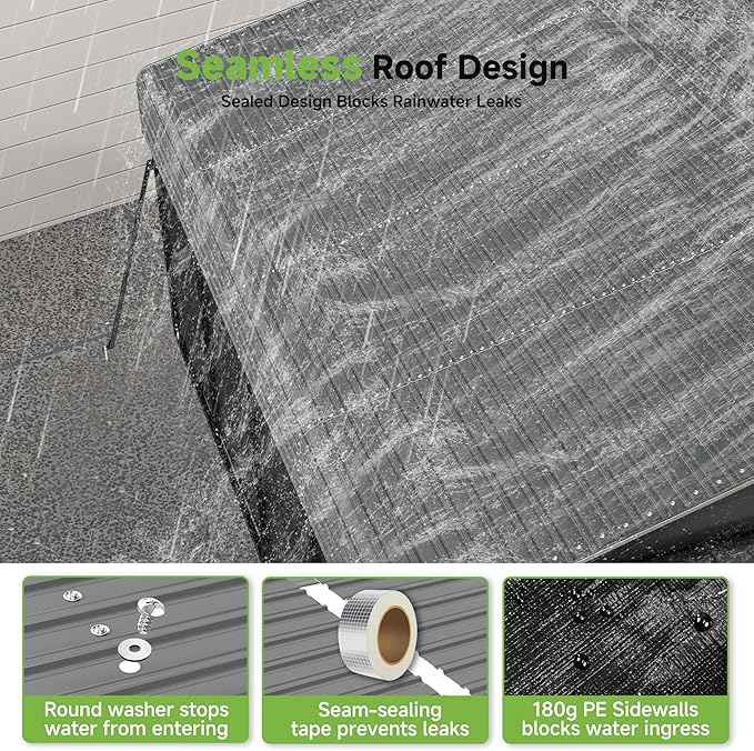 20x20FT Heavy Duty Metal Carport,Outdoor Garage with Removable Sidewalls & Doors, Heavy Duty Steel Frame and Galvanized Roof for Cars and Boats, Gray