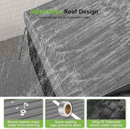 20x20FT Heavy Duty Metal Carport,Outdoor Garage with Removable Sidewalls & Doors, Heavy Duty Steel Frame and Galvanized Roof for Cars and Boats, Gray