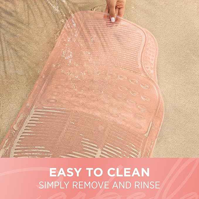 Carbella Automotive Floor Mats for Cars, 2 Piece Car Floor Mats Peach Pink Translucent, Trim-to-Fit All Weather Clear Car Mats for Auto Truck Van SUV, Car Accessories for Women