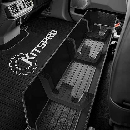 KitsPro Rear Truck Underseat Storage Box, Fit 2017-2026 Ford F-250 F-350 Super Duty and 2015-2026 Ford F-150 SuperCrew Crew Cab Heavy Duty Rear Under Back Seat Box Organizer, Anti Slip