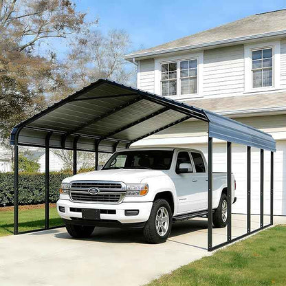 12x20 FT Carport Heavy Duty -Metal Carports for 1 Car All Weather,Garage Kit with Reinforced Frame, Steel Car Canopy Shelter for Outdoor Vehicle Protection