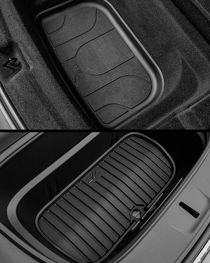 3W 2025 2026 Tesla Model Y Juniper Floor Mats with Cargo Liners, Trunk Mats TPE Anti-Slip All Weather Accessories