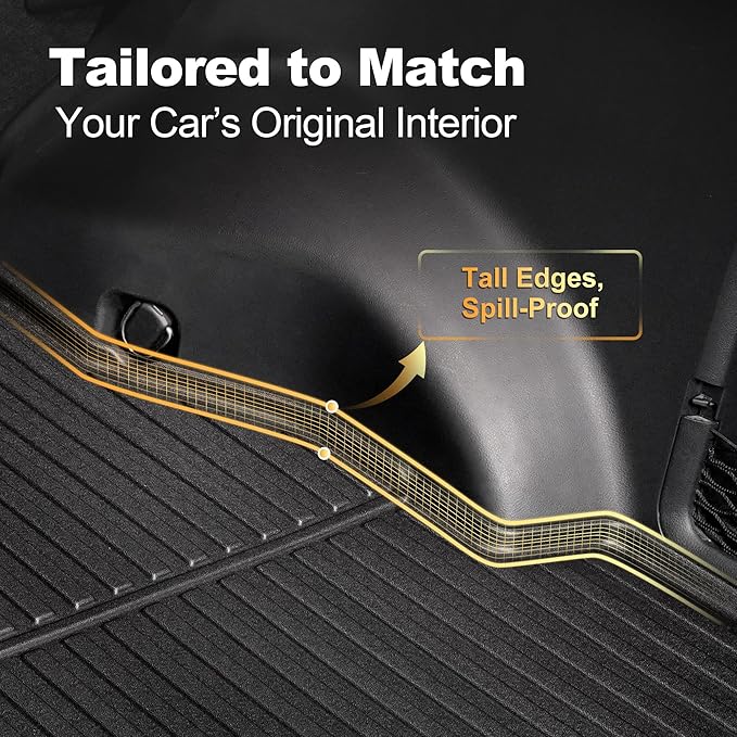 Trunk Cargo Liner Mat Tray fit for Mazda CX-5 2017-2025 2026 All Weather Rear Trunk Carpet Interior CX5 Accessories Waterproof Custom Fit Odorless TPE (Black)