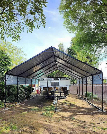 GarveeLife 20'x25'x13' Metal Carport for 2 Cars, Heavy Duty Car Ports with Reinforced Frame, Tall Metal Car Ports for Bass Boats, Full-Sized Pickup Trucks, and Tractors