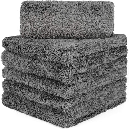 CARCAREZ Microfiber Towels for Cars, Car Drying Wash Detailing Towel with Plush Edgeless Microfiber Cloth (Grey)