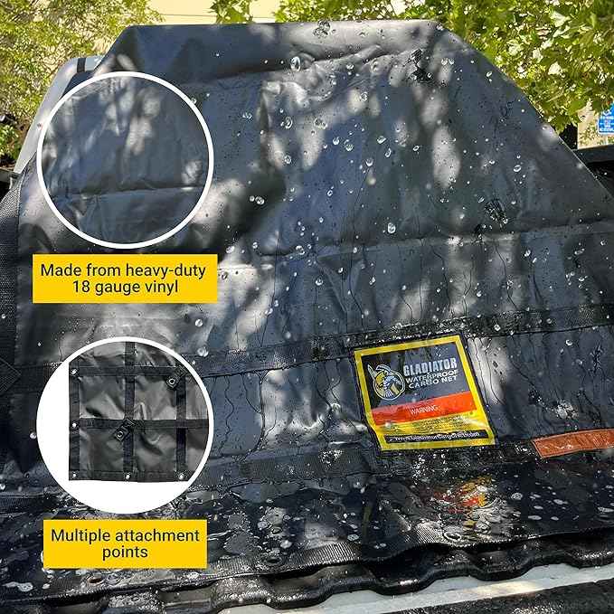 Waterproof Gladiator Cargo Net - Heavy Duty Truck Tarp (7.3' x 9.3' (for 5x8 ft Trailers))