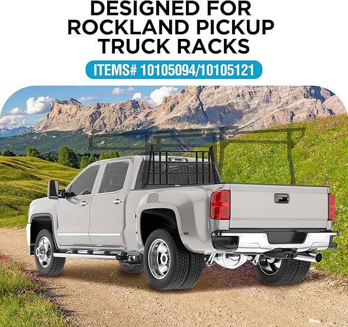 Rockland Adjustable Pickup Truck Headache Rack, Fits 45" to 66" Beds, No-Drill Bolt-On Mount, Compatible with Most Full Size Pickup