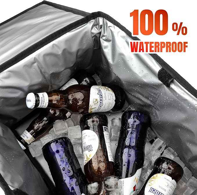 Waterproof Car Organizer with Lid, Car Cooler Bag with Cup Holder and Tissue Box