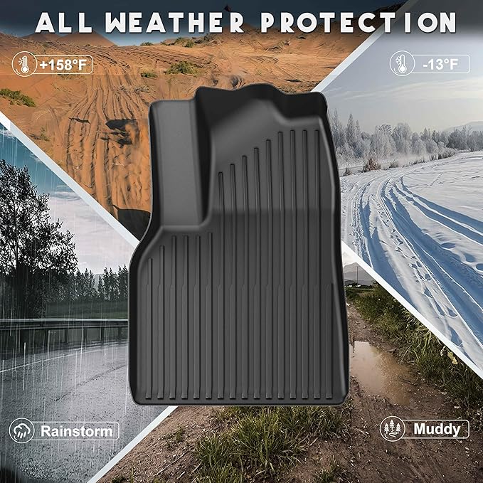 KARPAL Floor Mats for Tesla Model Y Juniper 2025 2026 (5 Seat), All Weather TPE Floor Liners Rear Trunk Mat, Model Y Juniper Accessories 3PCS