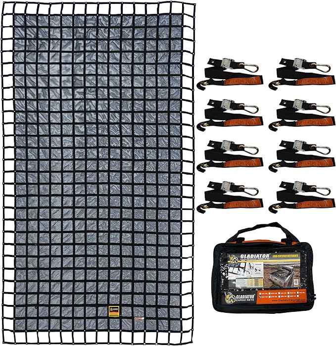 Gladiator Cargo Net - Heavy Duty Truck Cargo Net - Double Extra Large (XXG-100) 10.5' x 18.5' ft.