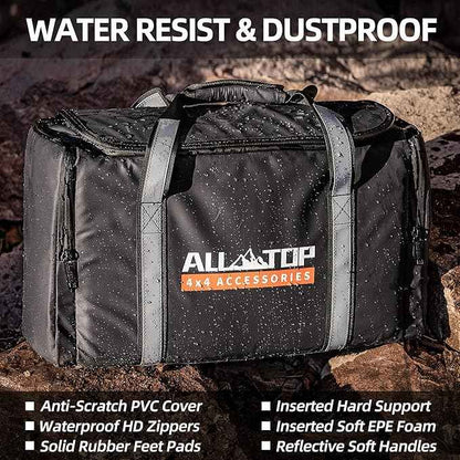 ALL-TOP Recovery Pack Bag, Water-Resist Tool Organizer for Offroad Gear & Overland Equipment, Standing Zippered Waterproof Storage Tote, Black Empty