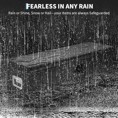 PeakPursuit Heavy Duty Steel Truck Bed Toolbox – Waterproof Storage Chest, Dual Hydraulic Levers & Lock, Fits Pickup, RV, Trailer, Garage, Workshop – Black, 30 x 15 in