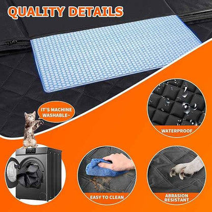Back Seat Extender for Dogs, Large Space, Hard Bottom Car Seat Cover, Waterproof Back Seat Pet Cover, Dog Hammock for Car, Backseat Protector for Car SUV