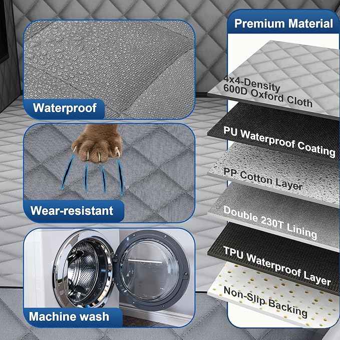 Dog Car Seat Cover for Back Seat - Waterproof Pet Hammock with Embedded Insert Door Protectors, 600D Oxford Scratch-Proof,Belt Opening,Machine Washable for Cars, SUVs,Small - Trucks
